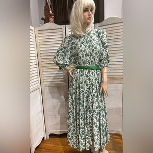 ZARA XS floral print puff sleeve tiered maxi dress.